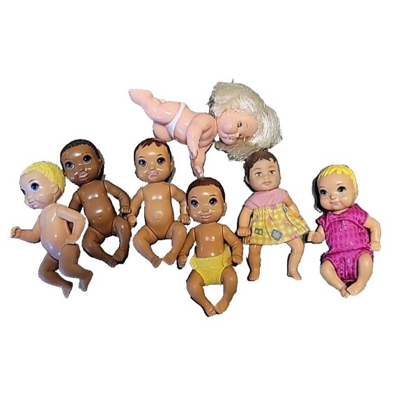 Barbie Babies Mattel Baby Blond Brown Crawler AA Mixed Lot - Picture 1 of 8